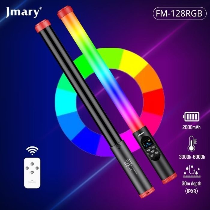 Jmary FM-128RGB Waterproof Handheld RGB LED Video Light Wand Stick